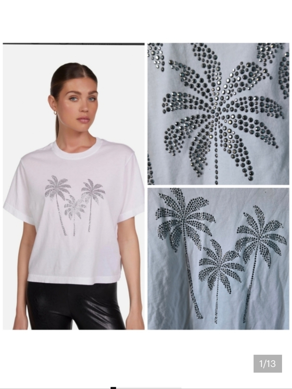Lauren Moshi Crystal Palm Trees Rue Tee